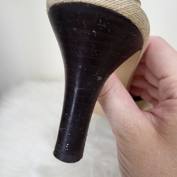 Victoria Spencer tan kitten heel mules size 7.5 - Picture 3 of 7